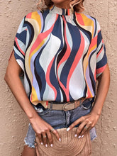 Casual Printed Slit Dolman Sleeve Top